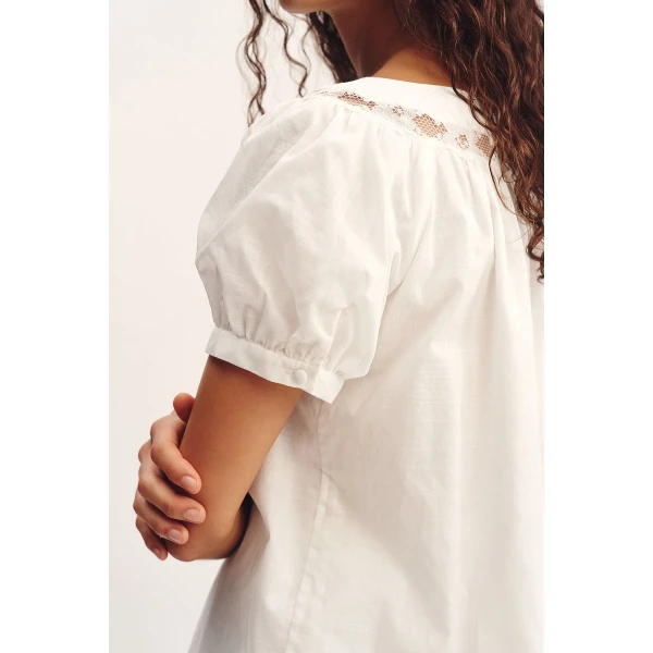 Posse Marilyn Blouse - Vintage White – sustainable Tops in White from Australian designer at Luxury Shoes .