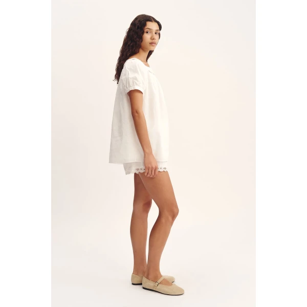Posse Marilyn Blouse - Vintage White – sustainable Tops in White from Australian designer at Luxury Shoes .