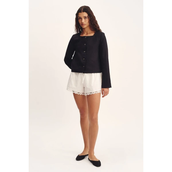 Posse Marilyn Short - Vintage White – sustainable Shorts in White from Australian designer at Luxury Shoes .