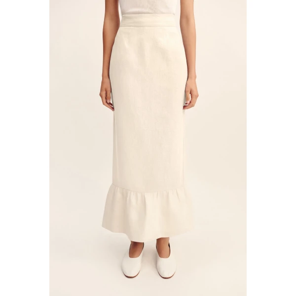 Posse Matilda Column Skirt - Cream – sustainable Skirts in Ivory from Australian designer at Luxury Shoes .