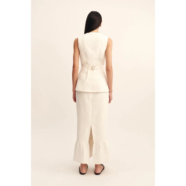 Posse Matilda Column Skirt - Cream – sustainable Skirts in Ivory from Australian designer at Luxury Shoes .