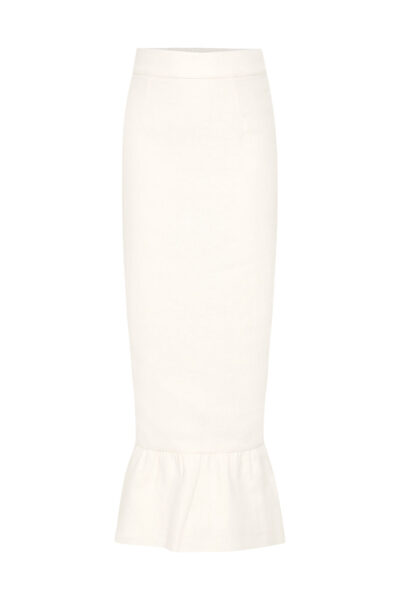 Matilda Column Skirt - Cream by Posse the Label ‚Äì luxury skirts in Ivory available at Luxury Shoes 