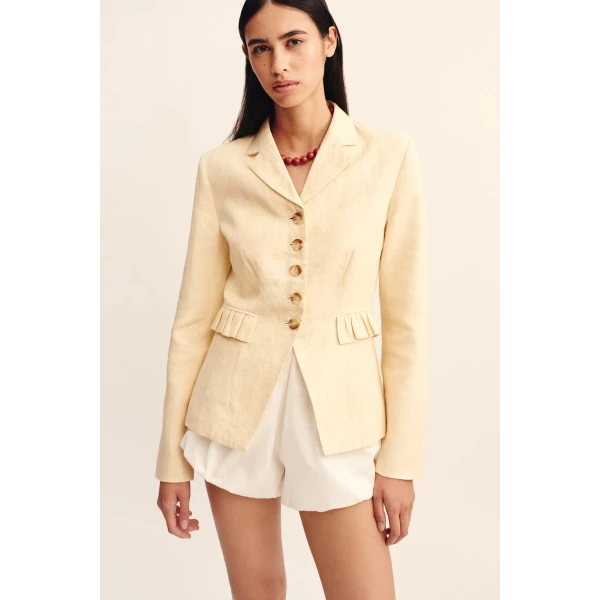 Posse Matilda Jacket - Dusty Citron – sustainable Jackets in Yellow from Australian designer at Luxury Shoes .