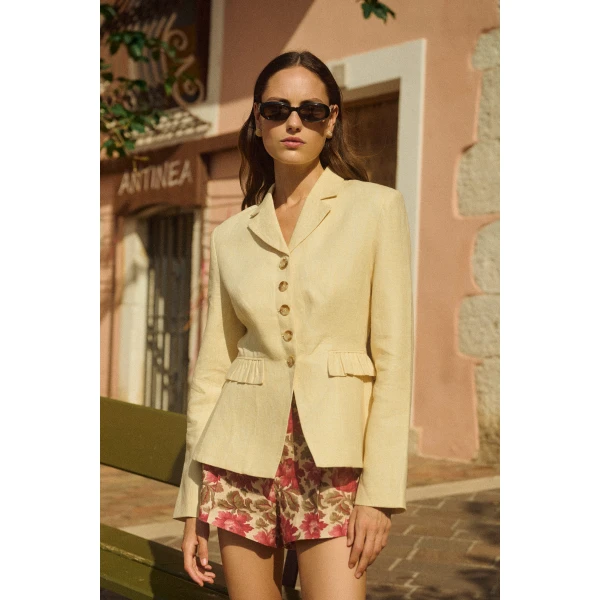 Posse Matilda Jacket - Dusty Citron – sustainable Jackets in Yellow from Australian designer at Luxury Shoes .