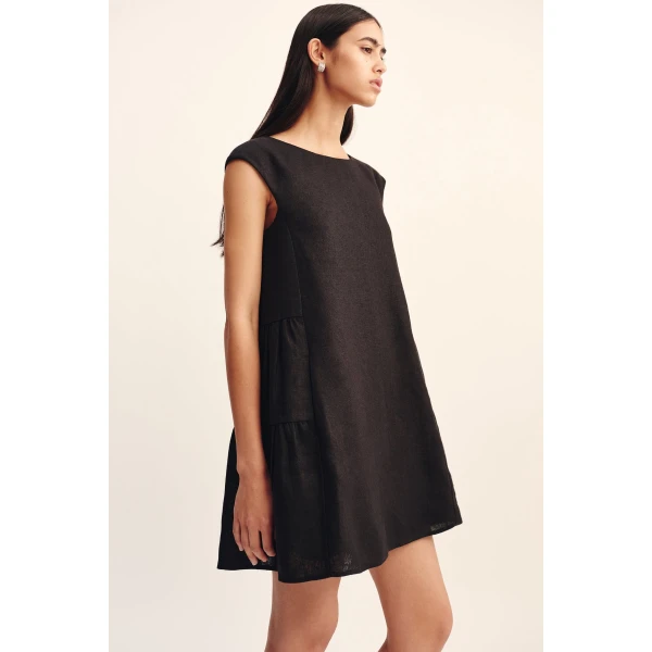 Posse Matilda Shift Mini Dress - Black – sustainable Dresses in Black from Australian designer at Luxury Shoes .