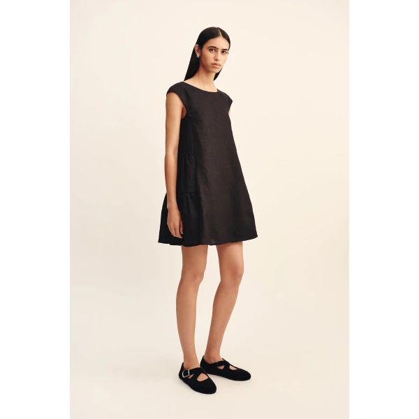 Posse Matilda Shift Mini Dress - Black – sustainable Dresses in Black from Australian designer at Luxury Shoes .