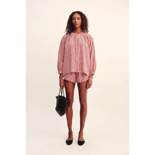 Posse Mira Shirt - Red Gingham – sustainable Tops in Red from Australian designer at Luxury Shoes .