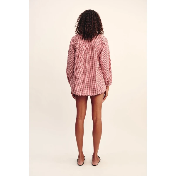 Posse Mira Shirt - Red Gingham – sustainable Tops in Red from Australian designer at Luxury Shoes .