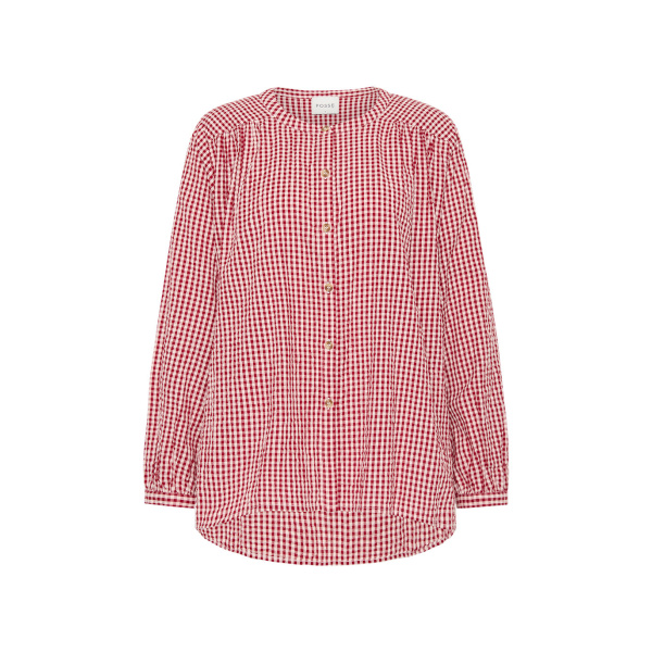 Mira Shirt - Red Gingham by Posse the Label ‚Äì luxury tops in Red available at Luxury Shoes 