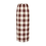 Mira Skirt - Mocha Gingham by Posse the Label ‚Äì luxury skirts in Brown available at Luxury Shoes 