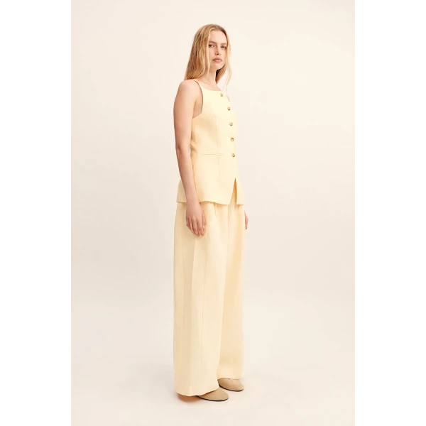 Posse Nancy Gilet - Dusty Citron – sustainable Jackets in Yellow from Australian designer at Luxury Shoes .