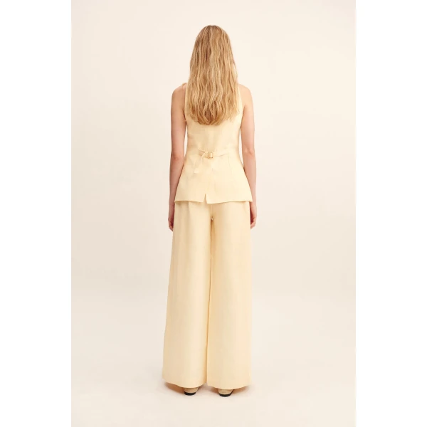 Posse Nancy Gilet - Dusty Citron – sustainable Jackets in Yellow from Australian designer at Luxury Shoes .
