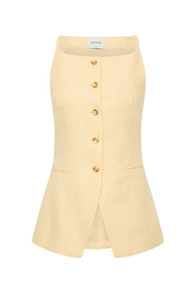 Nancy Gilet - Dusty Citron by Posse the Label ‚Äì luxury jackets in Yellow available at Luxury Shoes 
