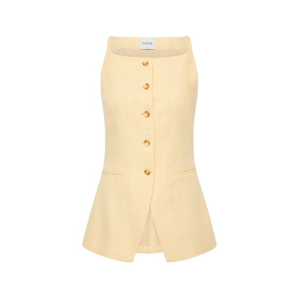 Nancy Gilet - Dusty Citron by Posse the Label ‚Äì luxury jackets in Yellow available at Luxury Shoes 