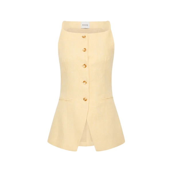 Nancy Gilet - Dusty Citron by Posse the Label ‚Äì luxury jackets in Yellow available at Luxury Shoes 