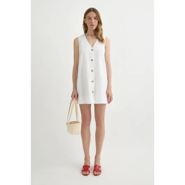 Posse Nancy Mini Dress - Ivory – sustainable Dresses in Ivory from Australian designer at Luxury Shoes .