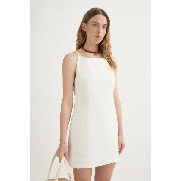 Posse Neve Mini Dress - Cream – sustainable Dresses in Ivory from Australian designer at Luxury Shoes .