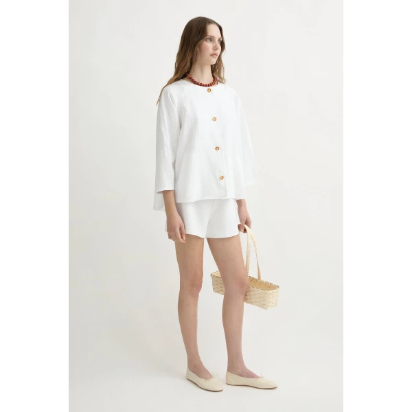 Posse Olivia Blouse - Ivory – sustainable Tops in Ivory from Australian designer at Luxury Shoes .