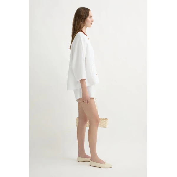 Posse Olivia Blouse - Ivory – sustainable Tops in Ivory from Australian designer at Luxury Shoes .