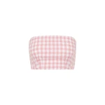 Paige Bandeau - Pink Gingham by Posse the Label ‚Äì luxury tops in Pink available at Luxury Shoes 