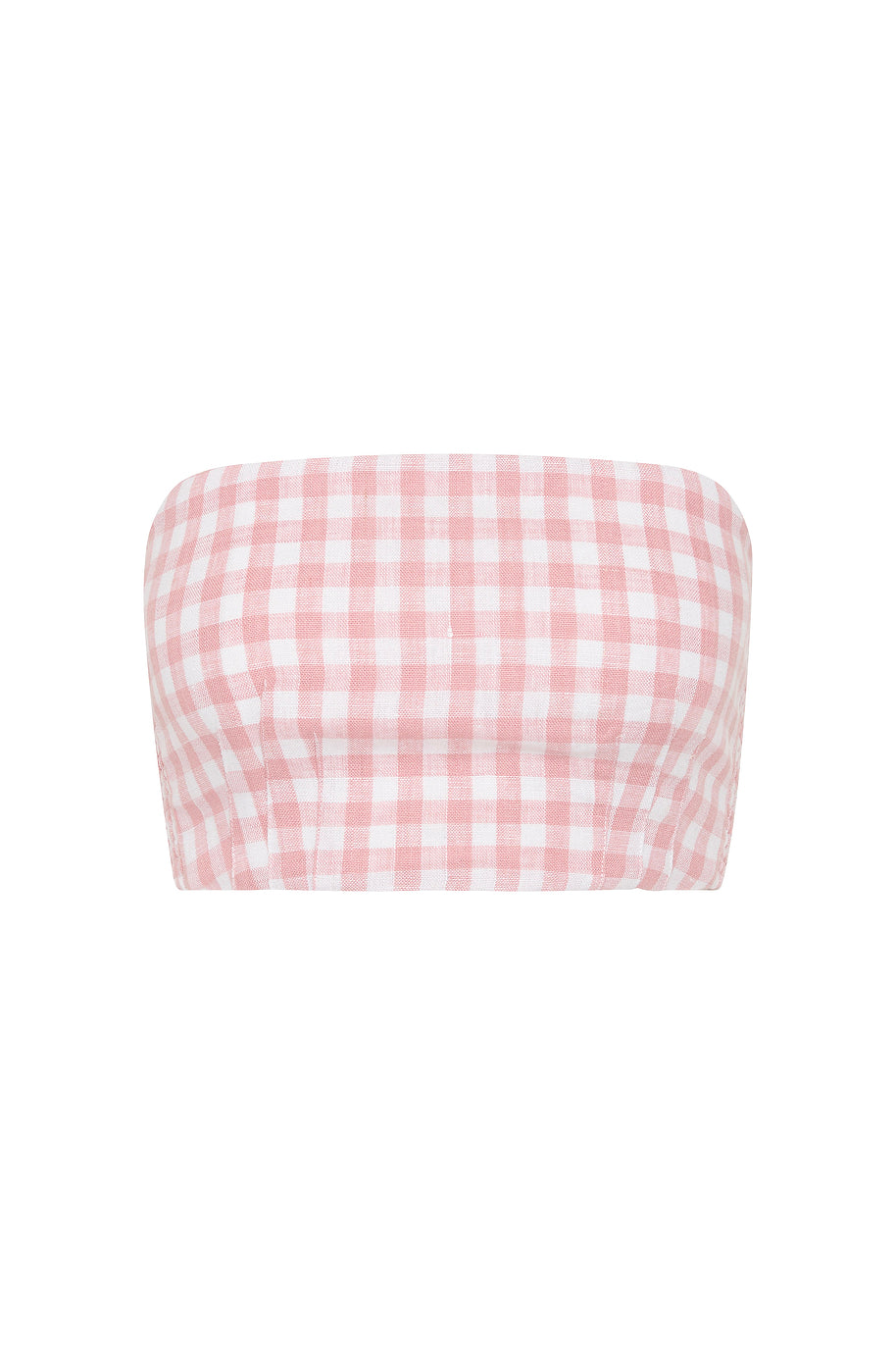 Posse The label Paige Bandeau – Pink Gingham Top