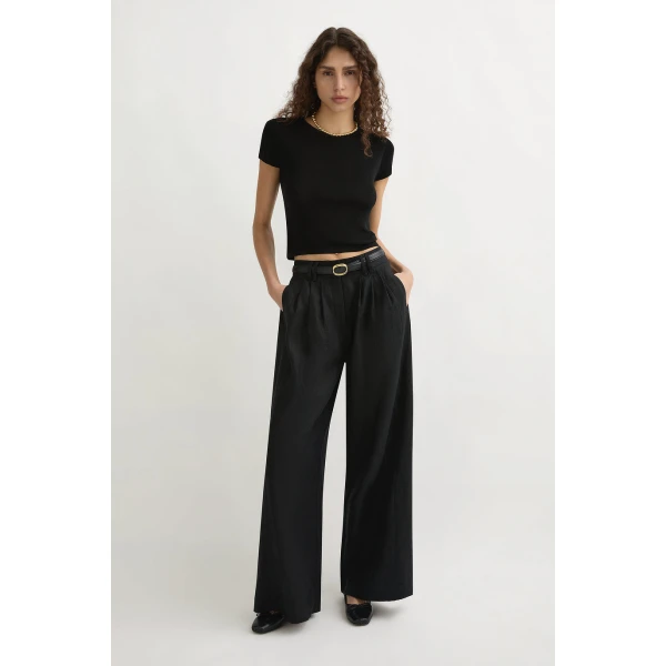 Posse Parker Trouser - Black – sustainable Pants in Black from Australian designer at Luxury Shoes .