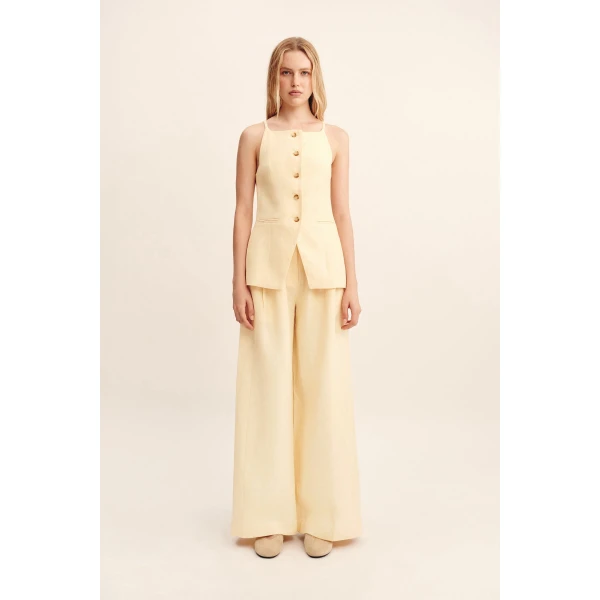 Posse Parker Trouser - Dusty Citron – sustainable Pants in Yellow from Australian designer at Luxury Shoes .