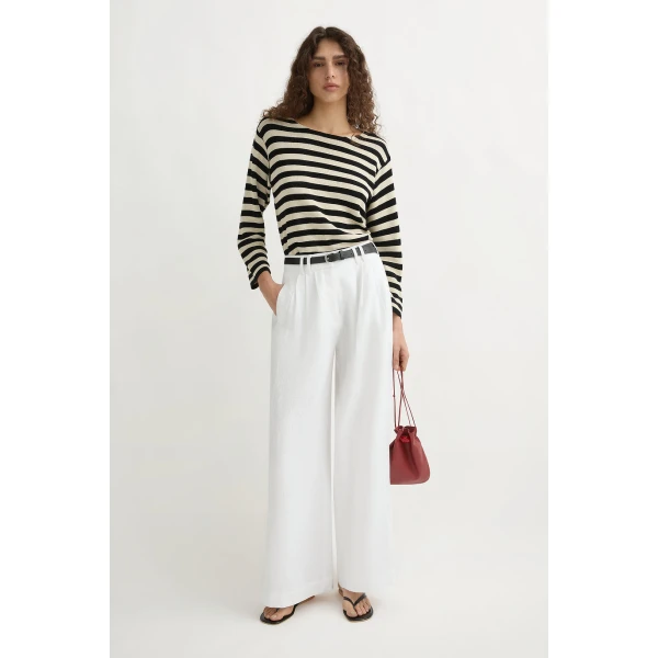 Posse Parker Trouser - Ivory – sustainable Pants in Ivory from Australian designer at Luxury Shoes .