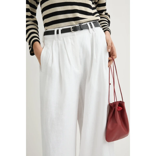 Posse Parker Trouser - Ivory – sustainable Pants in Ivory from Australian designer at Luxury Shoes .