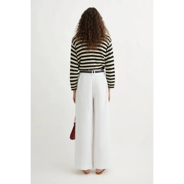 Posse Parker Trouser - Ivory – sustainable Pants in Ivory from Australian designer at Luxury Shoes .