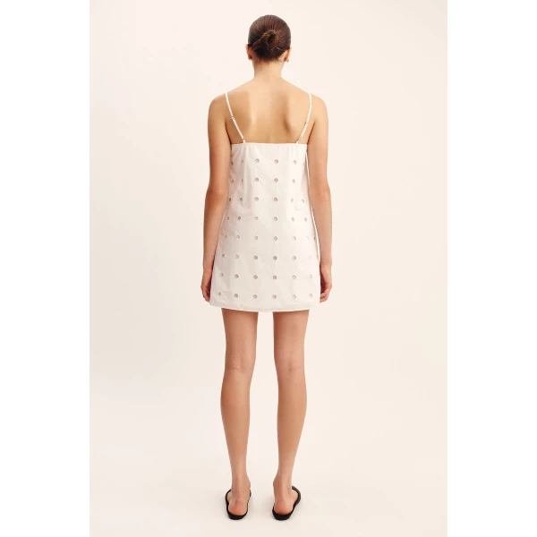 Posse Peggy Mini Dress - Vintage White – sustainable Dresses in White from Australian designer at Luxury Shoes .