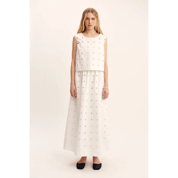 Posse Peggy Top - Vintage White – sustainable Tops in White from Australian designer at Luxury Shoes .