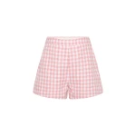 Perri Short - Pink Gingham by Posse the Label ‚Äì luxury shorts in Pink available at Luxury Shoes 