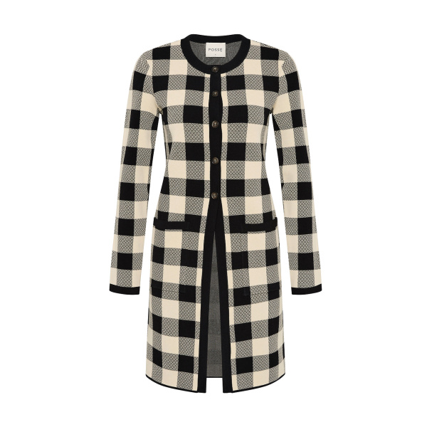 Pippa Cardigan - Heritage Plaid by Posse the Label ‚Äì luxury knitwear in Multicolour available at Luxury Shoes 