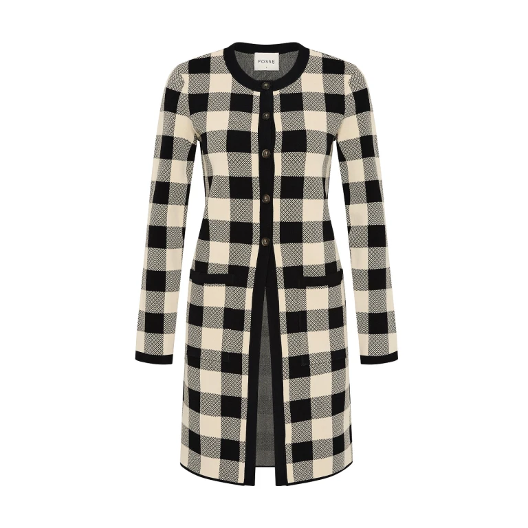 Pippa Cardigan - Heritage Plaid by Posse the Label ‚Äì luxury knitwear in Multicolour available at Luxury Shoes 