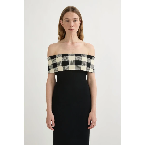 Posse Pippa Off The Shoulder Dress - Heritage Plaid – sustainable Dresses in Multicolour from Australian designer at Luxury Shoes .