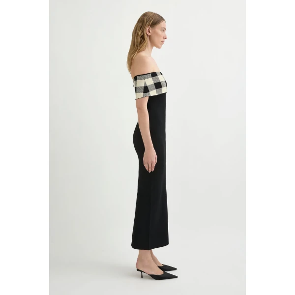 Posse Pippa Off The Shoulder Dress - Heritage Plaid – sustainable Dresses in Multicolour from Australian designer at Luxury Shoes .