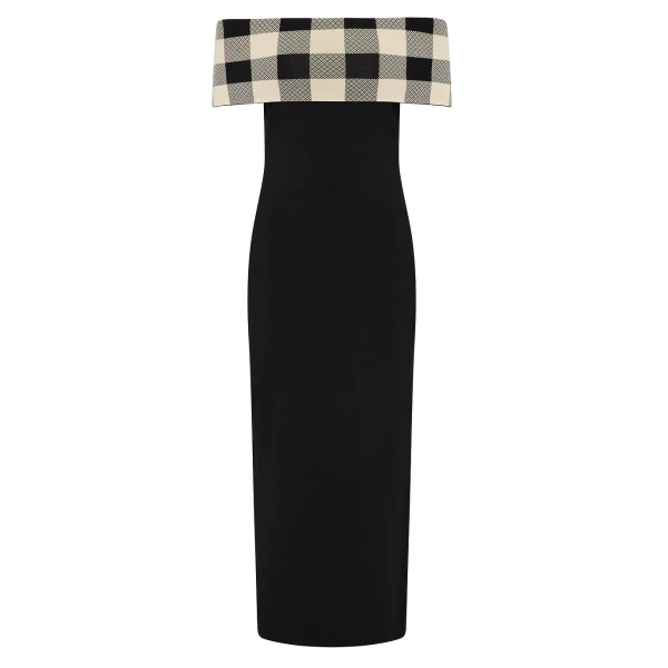 Pippa Off The Shoulder Dress - Heritage Plaid by Posse the Label ‚Äì luxury dresses in Multicolour available at Luxury Shoes 