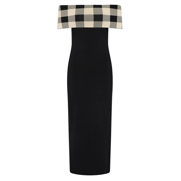 Pippa Off The Shoulder Dress - Heritage Plaid by Posse the Label ‚Äì luxury dresses in Multicolour available at Luxury Shoes 