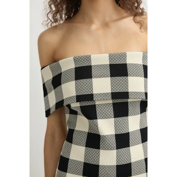 Posse Pippa Strapless Top - Heritage Plaid – sustainable Tops in Multicolour from Australian designer at Luxury Shoes .