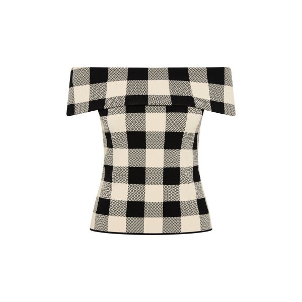 Pippa Strapless Top - Heritage Plaid by Posse the Label ‚Äì luxury tops in Multicolour available at Luxury Shoes 