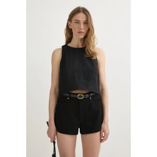 Posse Poppy Top - Black – sustainable Tops in Black from Australian designer at Luxury Shoes .