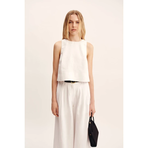 Posse Poppy Top - Ivory – sustainable Tops in Ivory from Australian designer at Luxury Shoes .
