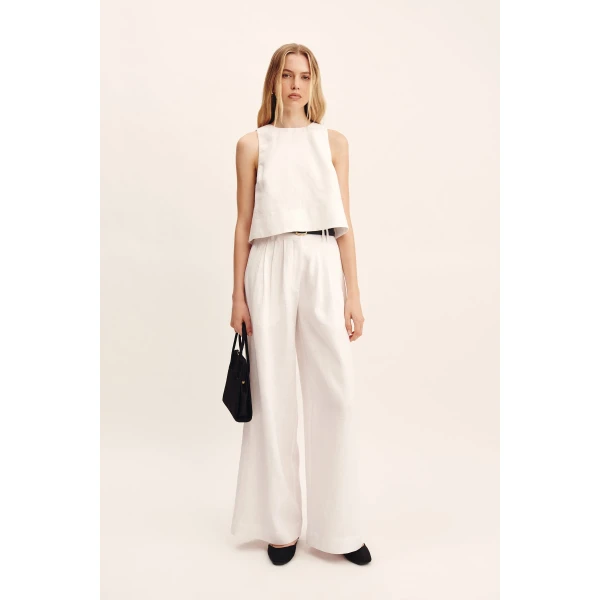 Posse Poppy Top - Ivory – sustainable Tops in Ivory from Australian designer at Luxury Shoes .