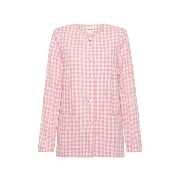Rio Shift Jacket - Pink Gingham by Posse the Label ‚Äì luxury jackets in Pink available at Luxury Shoes 