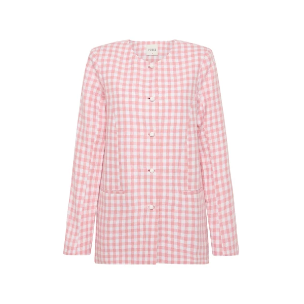Rio Shift Jacket - Pink Gingham by Posse the Label ‚Äì luxury jackets in Pink available at Luxury Shoes 