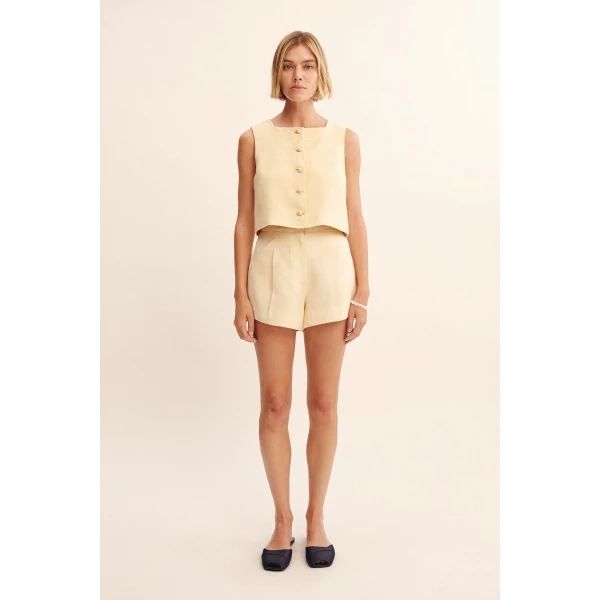Posse Rio Top - Dusty Citron – sustainable Tops in Yellow from Australian designer at Luxury Shoes .