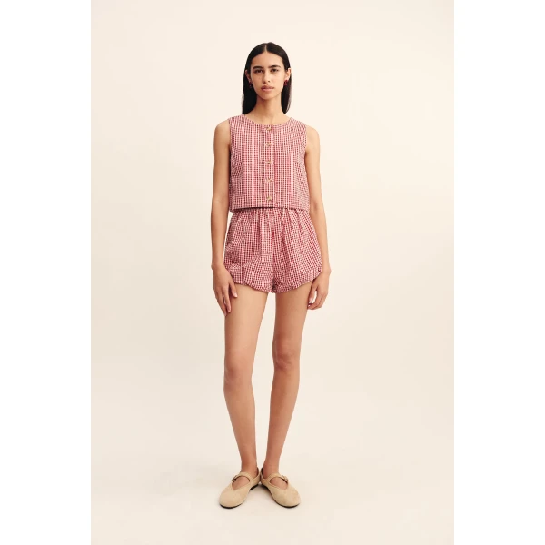 Posse Rio Top - Red Gingham – sustainable Tops in Red from Australian designer at Luxury Shoes .