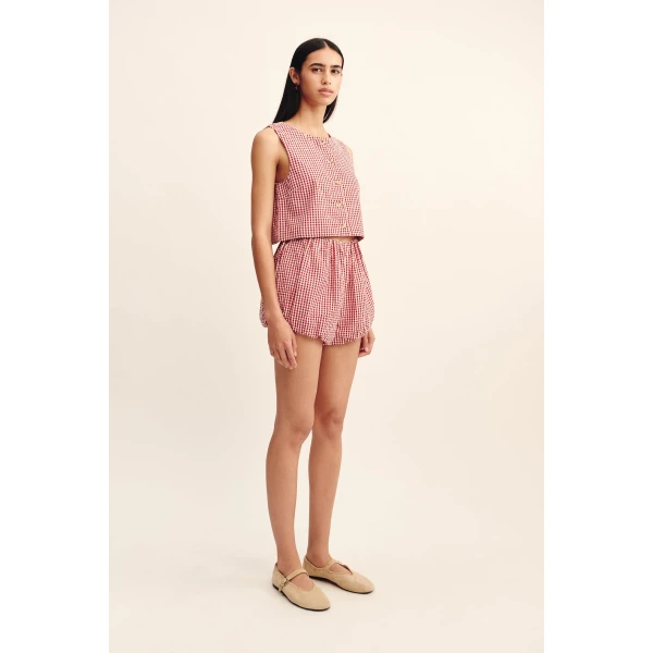 Posse Rio Top - Red Gingham – sustainable Tops in Red from Australian designer at Luxury Shoes .