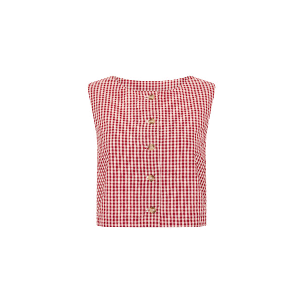 Rio Top - Red Gingham by Posse the Label ‚Äì luxury tops in Red available at Luxury Shoes 